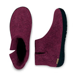 glerups Boot with natural rubber sole - black Boot with rubber sole Cranberry