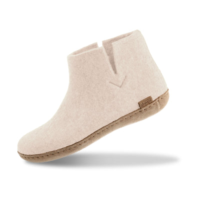 Boot with leather sole - White