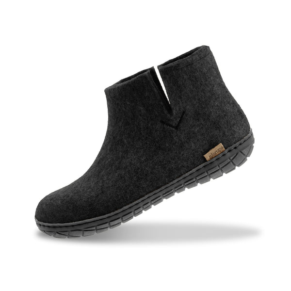 glerups Boot with natural rubber sole - black Boot with rubber sole Charcoal