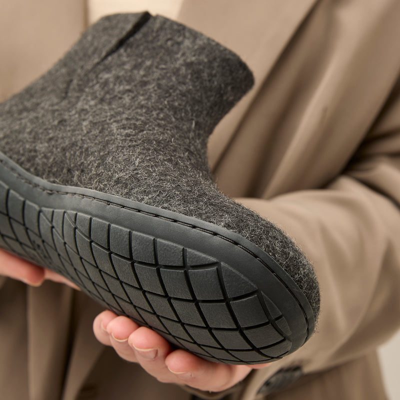 glerups Boot with natural rubber sole - black Boot with rubber sole Charcoal