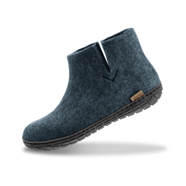glerups Boot with natural rubber sole - black Boot with rubber sole Denim