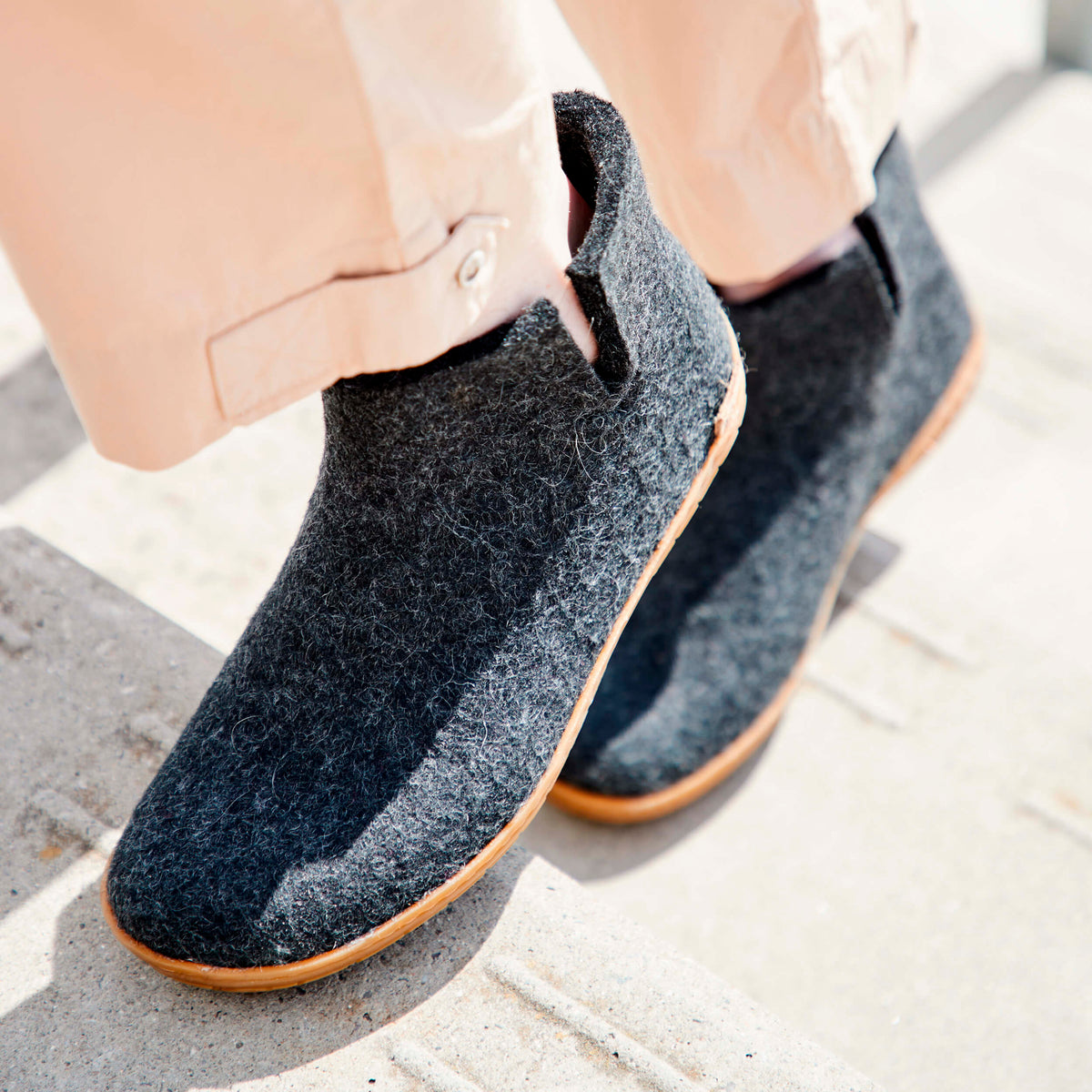 glerups Boot with natural rubber sole - honey Boot with rubber sole Charcoal