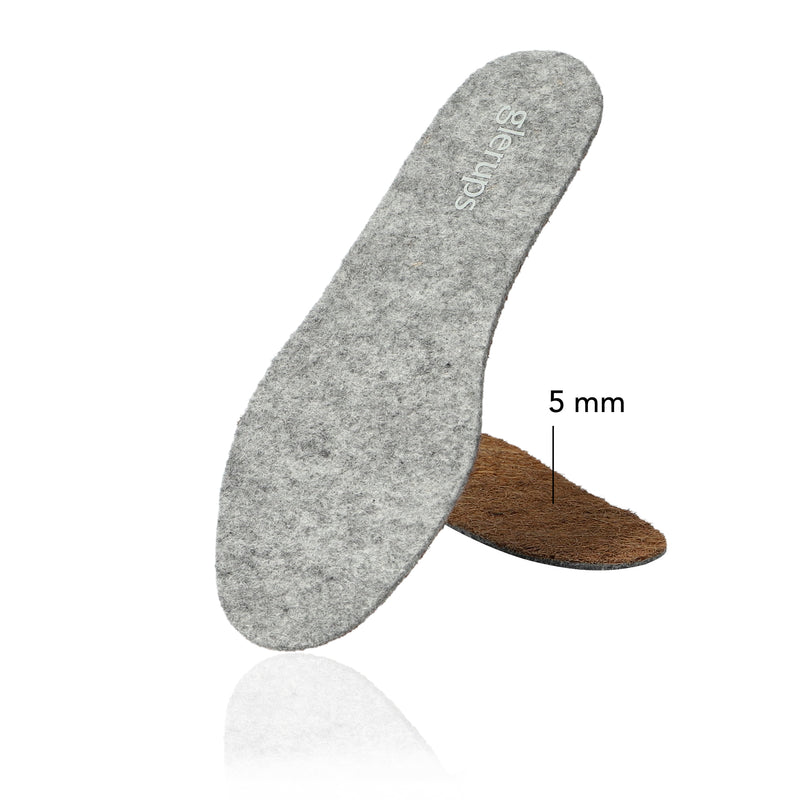 glerups Innersole 5mm, Regular Felt soles Grey