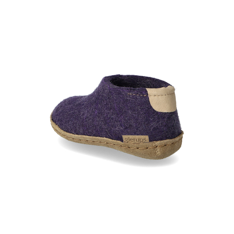 glerups Shoe kids Shoe with leather sole Purple
