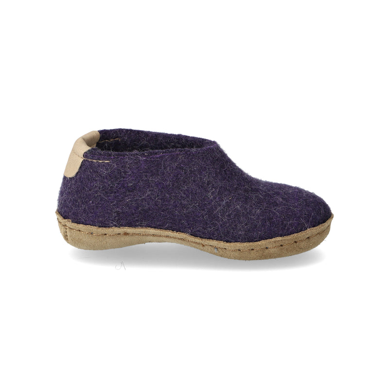 glerups Shoe kids Shoe with leather sole Purple