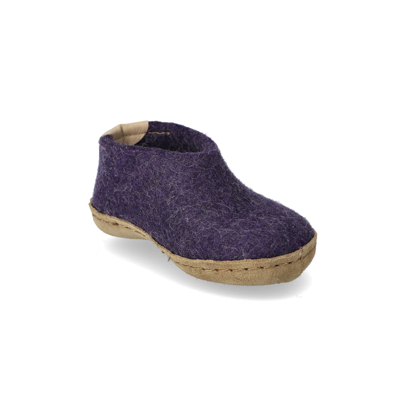 glerups Shoe kids Shoe with leather sole Purple