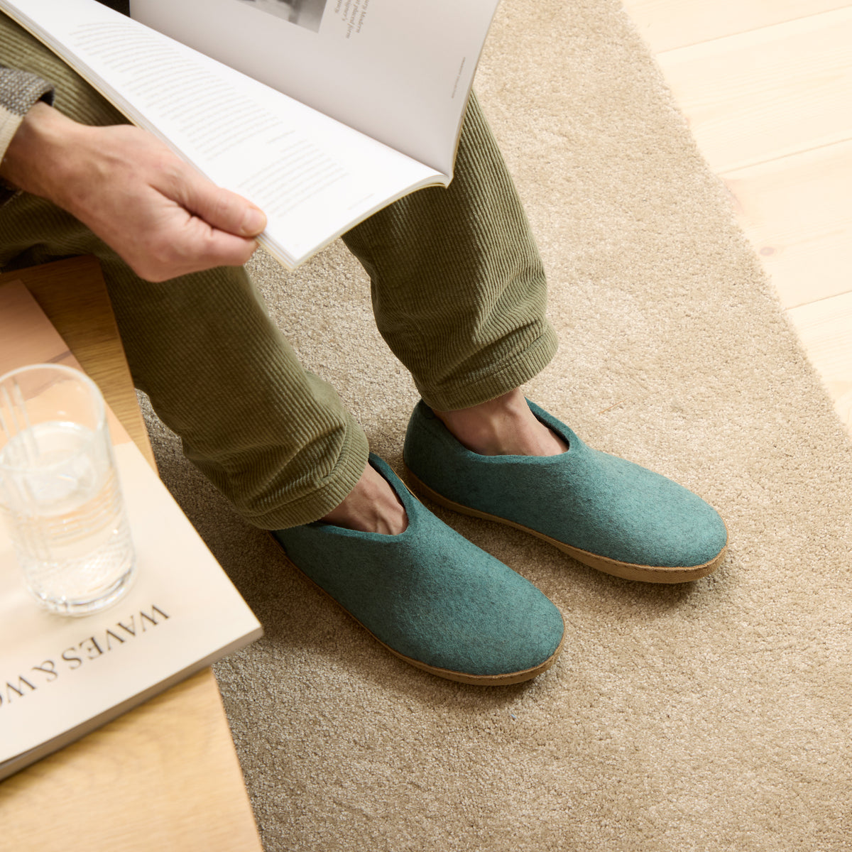 glerups Shoe with leather sole Shoe with leather sole 11 North Sea