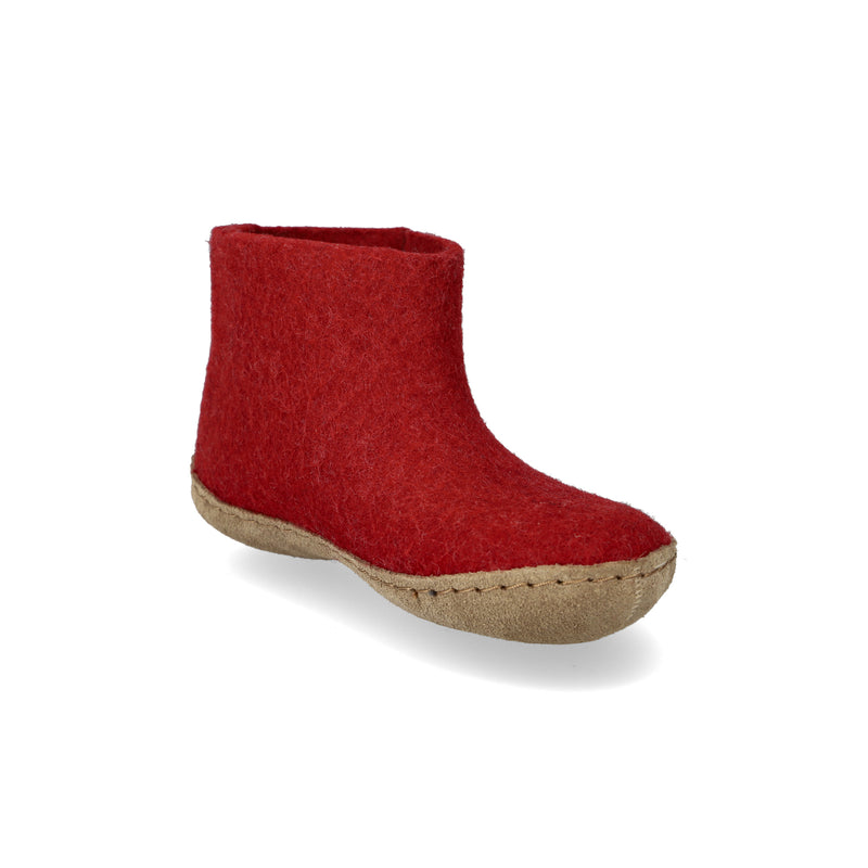 glerups Boot junior Boot with leather sole Red