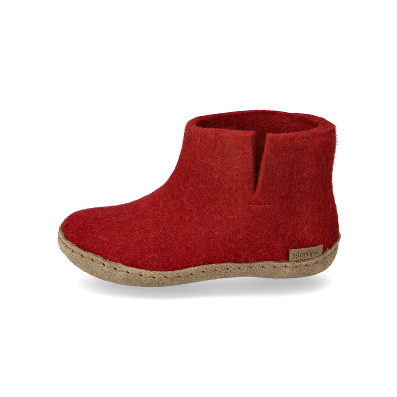 glerups Boot junior Boot with leather sole Red