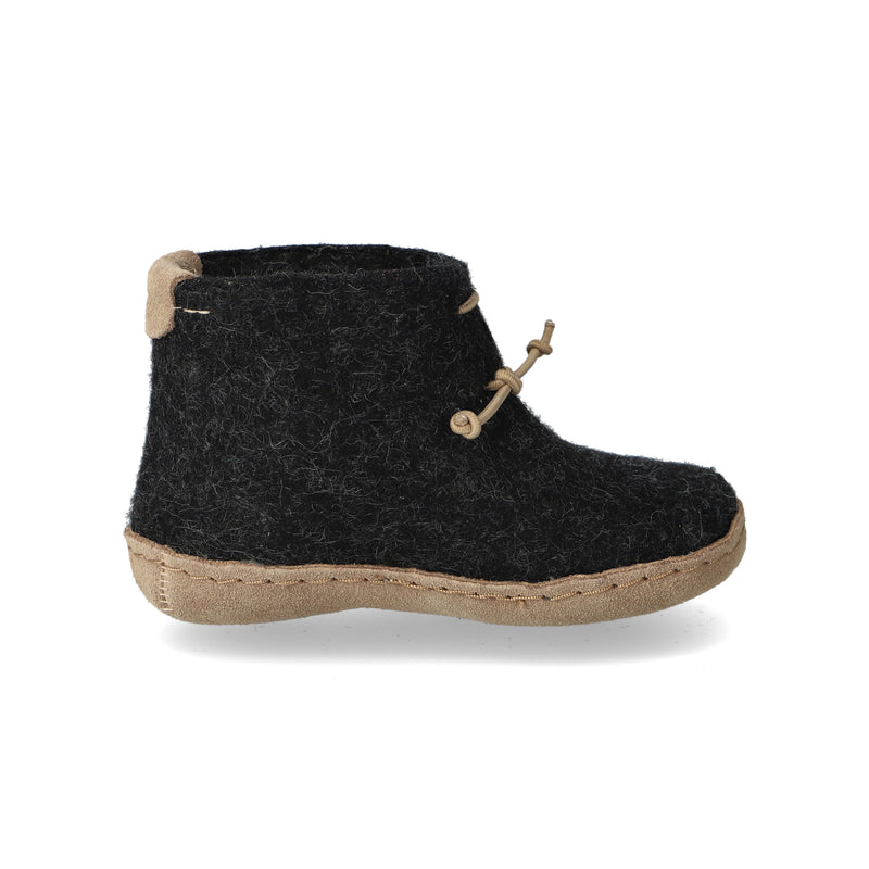 glerups Boot kids Boot with leather sole Charcoal