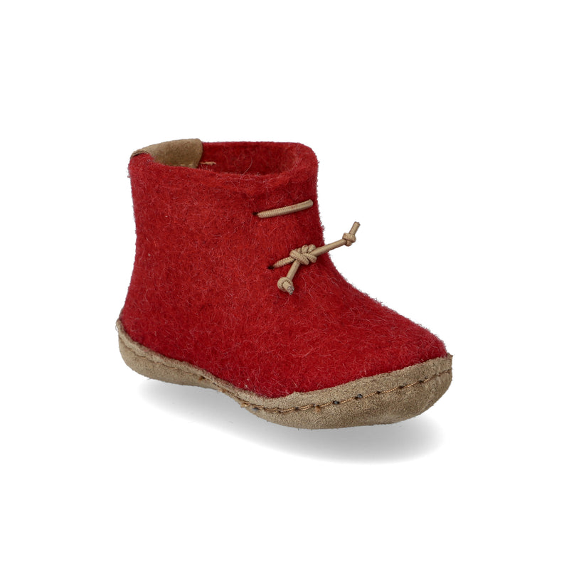 glerups Boot kids Boot with leather sole Red