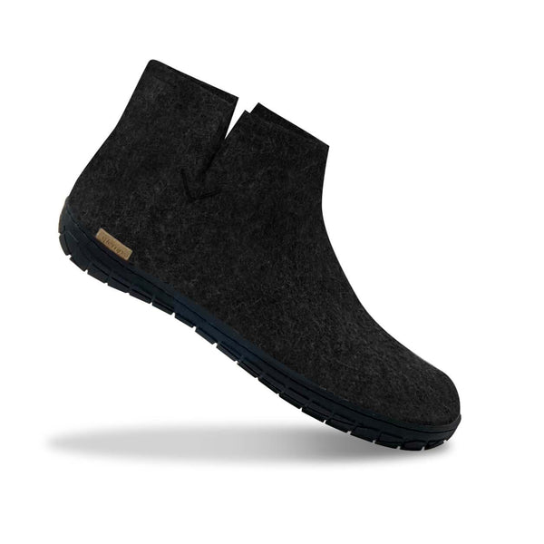 glerups Boot with natural rubber sole - black Boot with rubber sole Charcoal