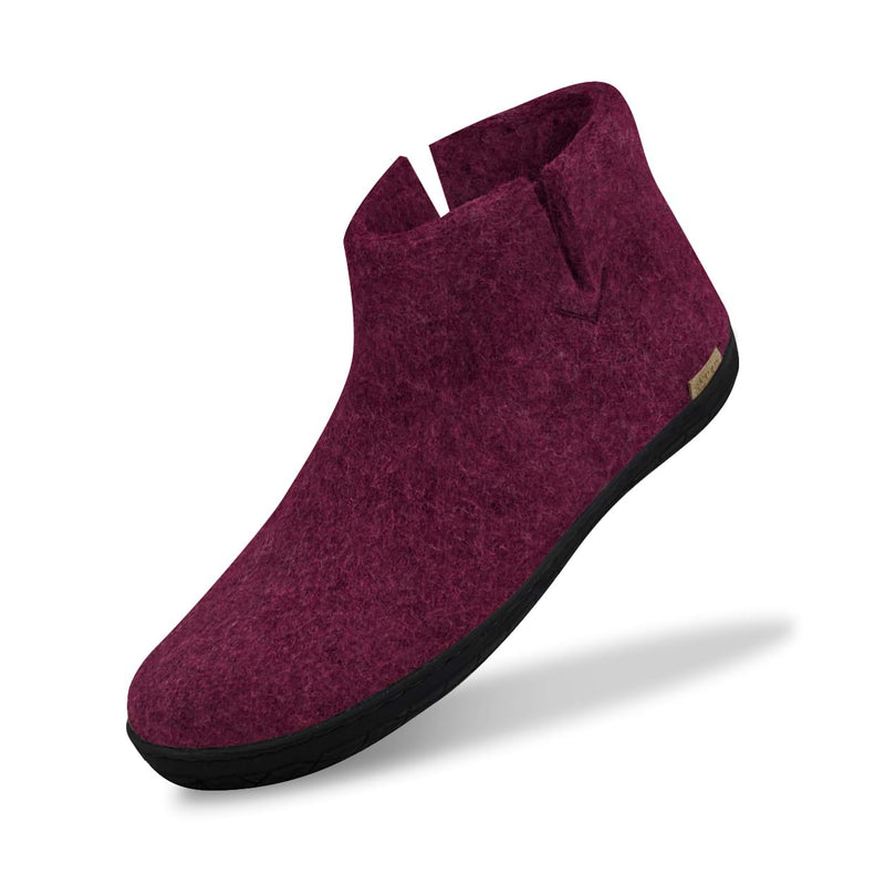 glerups Boot with natural rubber sole - black Boot with rubber sole Cranberry