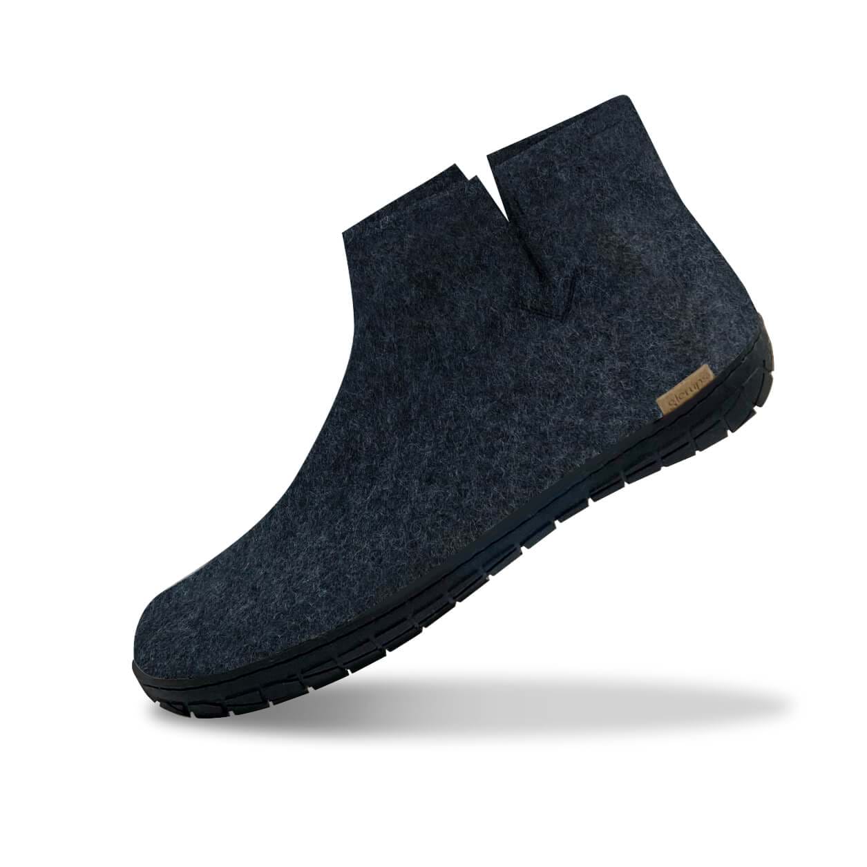 Boot with natural rubber sole - black - Denim – glerups.eu