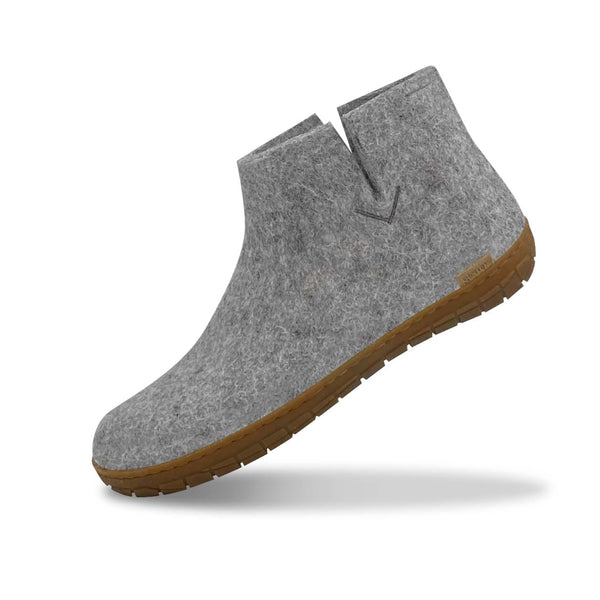 Boot with natural rubber sole honey Grey glerups.eu
