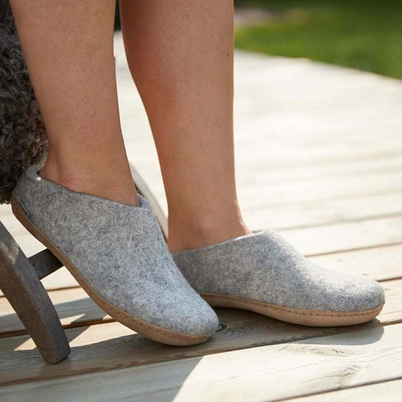 glerups Slip-on with leather sole Slip-on with leather sole Grey