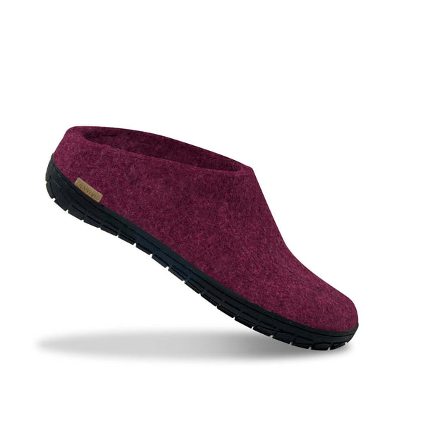 glerups Slip-on with natural rubber sole - black Slip-on with rubber sole Cranberry