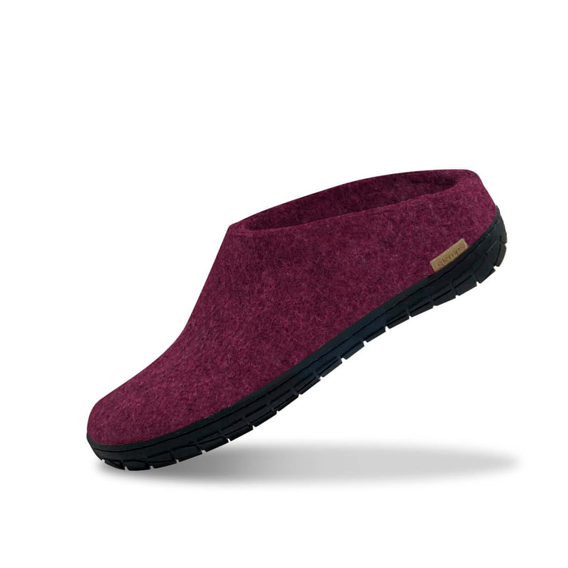 glerups Slip-on with natural rubber sole - black Slip-on with rubber sole Cranberry